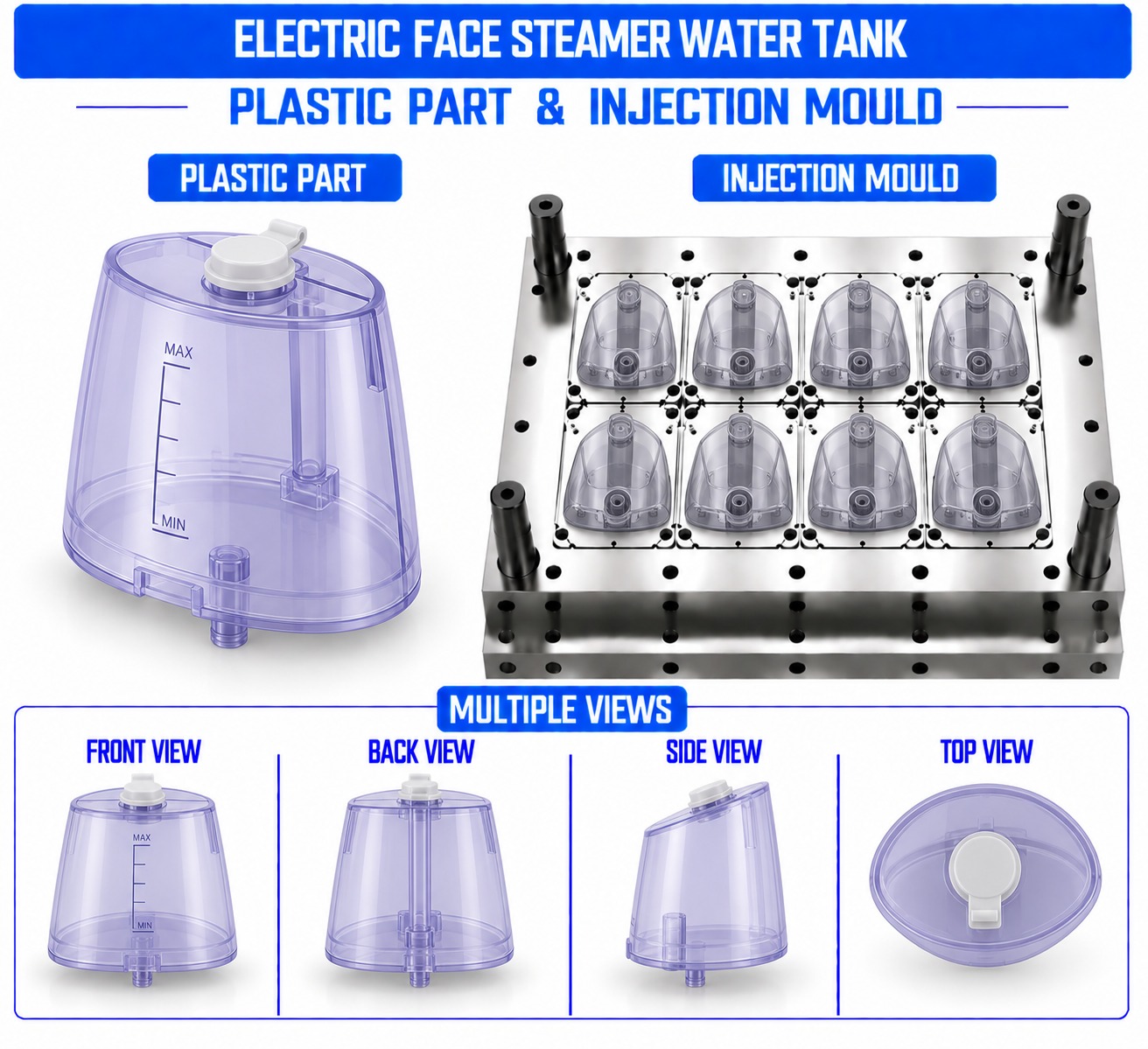 Electric Face Steamer Plastic Water Tank Mould and Moulding Service
